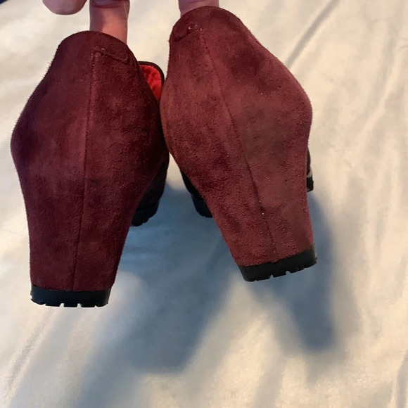 Pas de rouge purple black suede heeled booties size 41 extra light like crocs - Picture 5 of 8